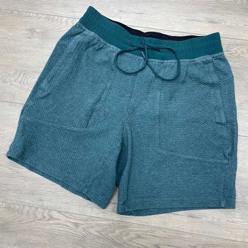 Lululemon At Ease Short Mens M Green Textured Drawstring LM7AV4S